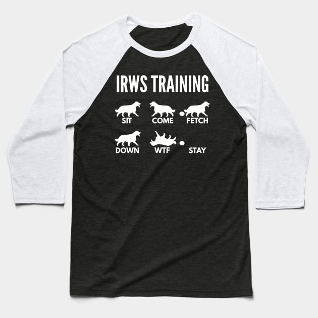 IWRS Training Irish Red and White Setter Tricks Baseball T-Shirt by DoggyStyles